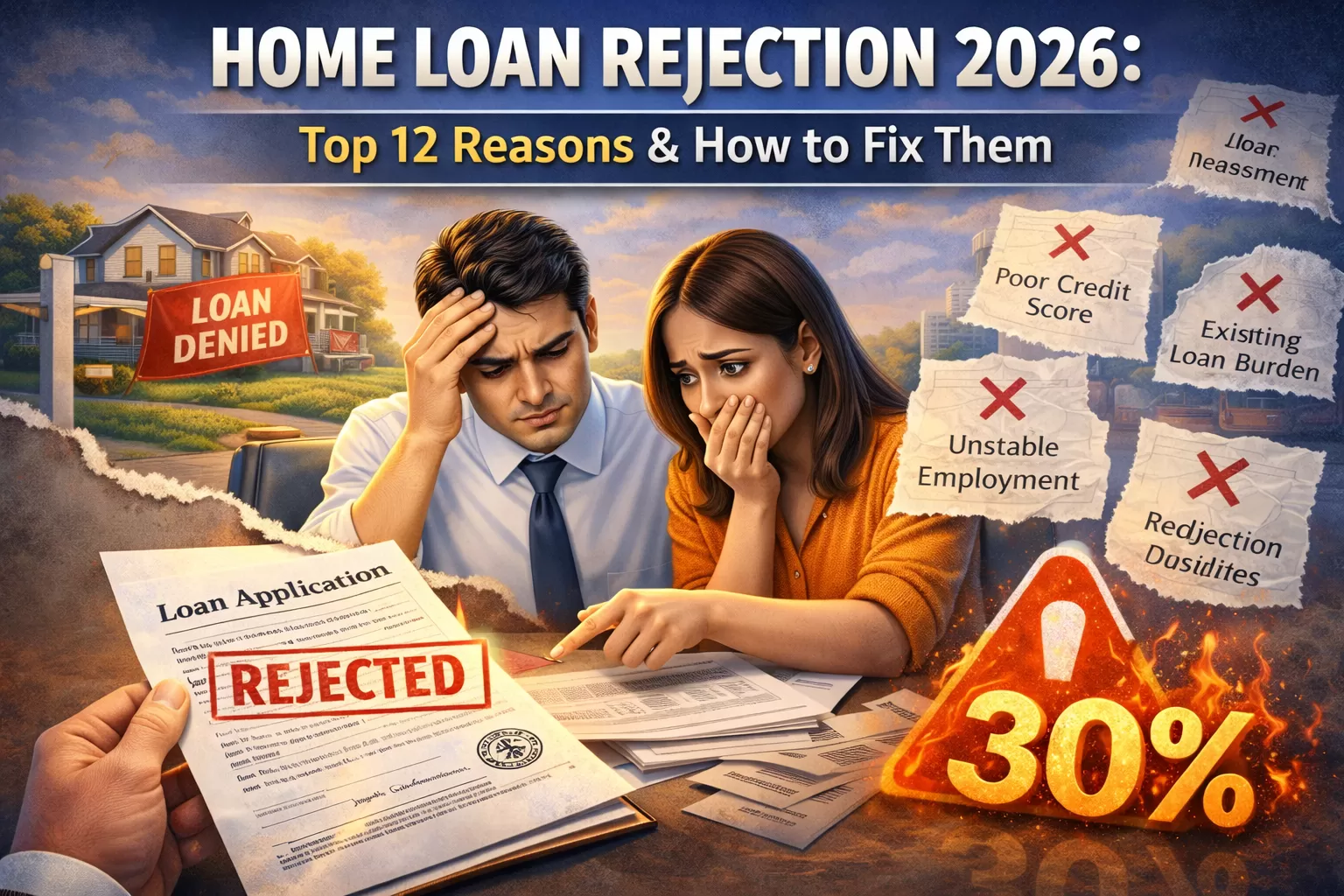 Home Loan Rejection 2026: Top 12 Reasons &amp; How to Fix Them